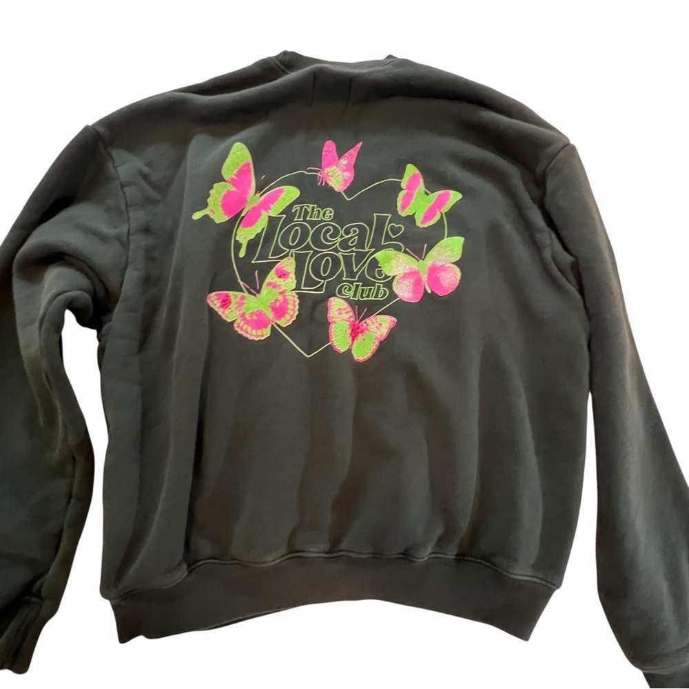 The Local Love Club Aura Crewneck Sweatshirt Green pullover Graphic Small - Picture 6 of 12